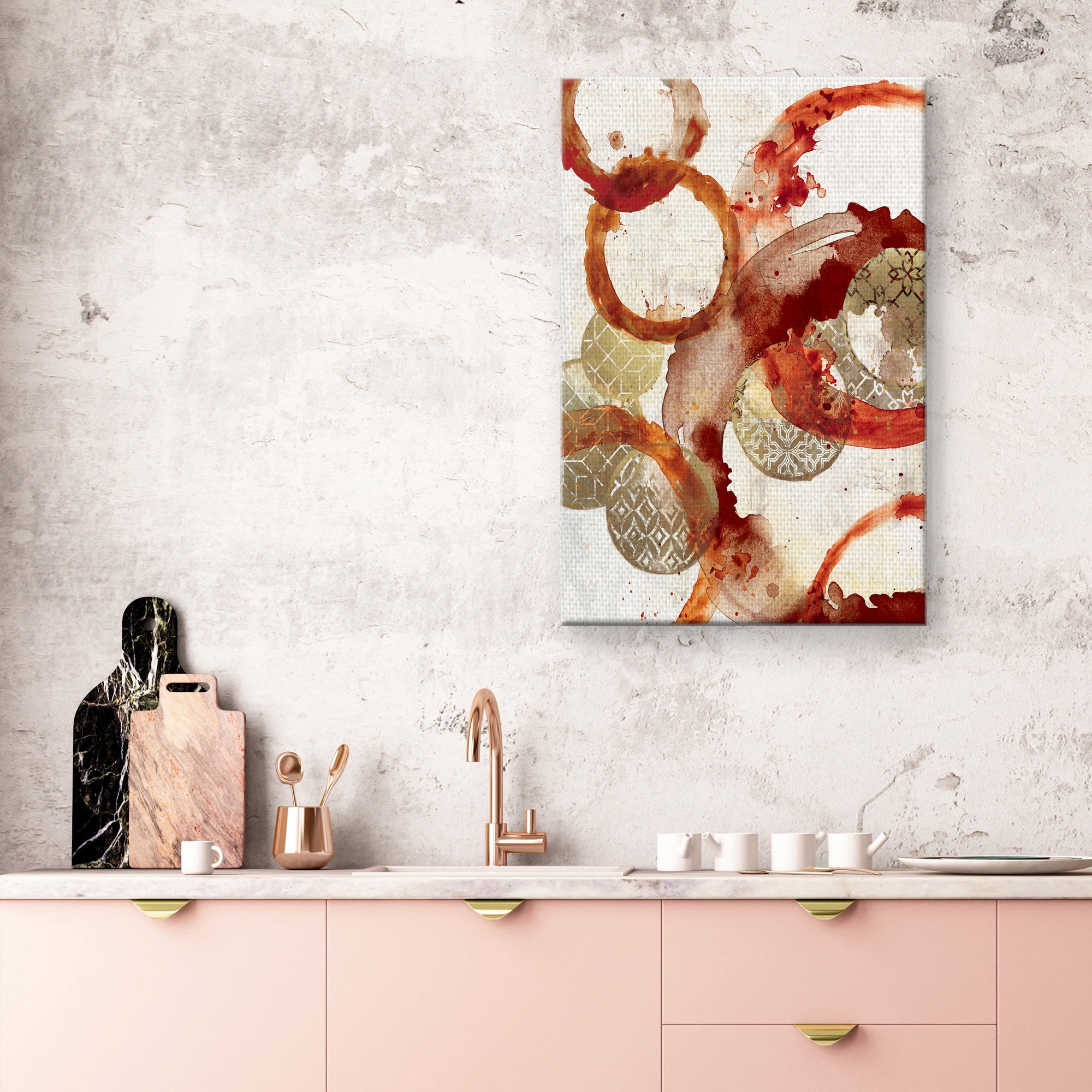 Masterpiece Art Gallery Saffron Swirls Abstract by Willowbrook Canvas Art Print 24" x 36"