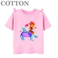 thumbnail image 3 of Camiseta de algodón de manga corta con cuello redondo para niños y niñas, ropa informal de dibujos animados de Elemental Disney Anime, para verano, 3 of 5