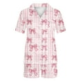 thumbnail image 7 of Short Pajamas for Women Cute Graphic 2 Piece Pajama Set Short Sleeve Button Down Sleepwear Lapel Shirt Pj Short Set, 7 of 7