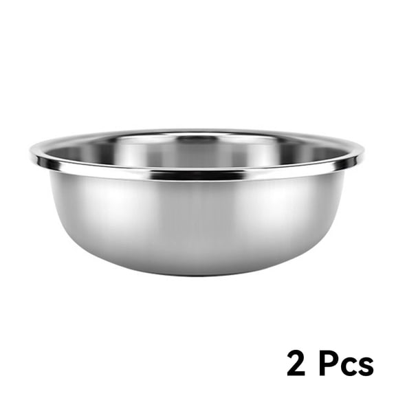 ACDANC 2026 New 2Pcs Stainless Steel Bowl Curled Edge Design Mixing Bowl Mirror Polishing Big Bowls for Mixing for Kitchen Baking Cooking 36Cm