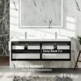 thumbnail image 7 of Eviva Surf 57" Black-Wood Modern Bathroom Vanity Set with Integrated White Acrylic Double Sink, 7 of 7