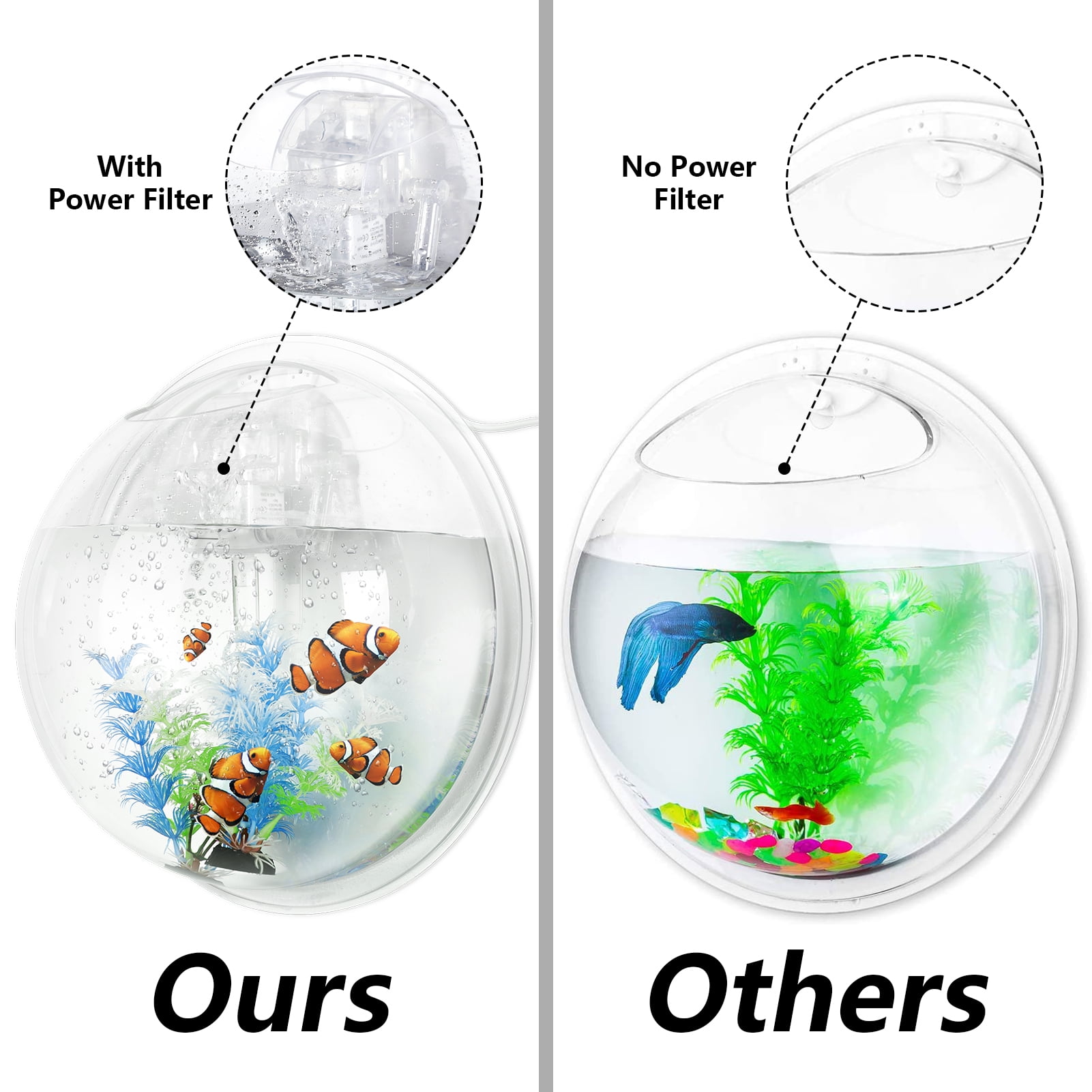 Buy Legendog Wall Mounted Aquarium Tank 1Gallon Betta Fish Bowl