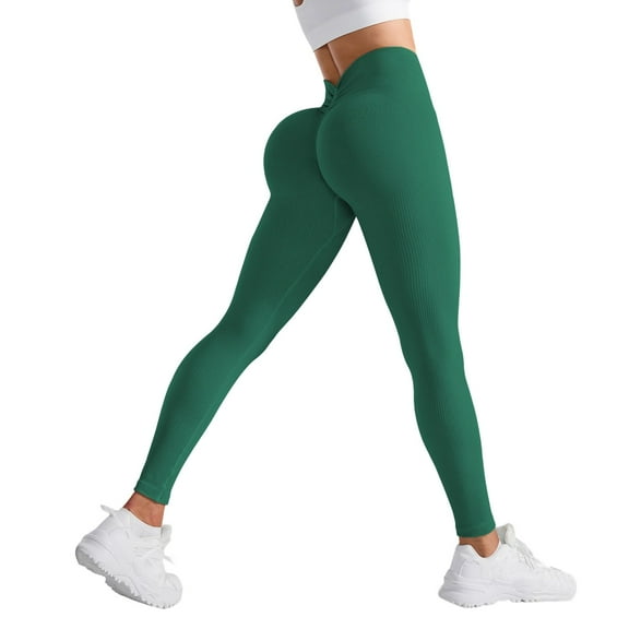 FYEGRE Lifting Leggings for Women Booty High Waisted Workout Yoga Pants Scrunch Gym Seamless Booty Tight Green S