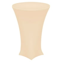 Round Cocktail Tablecloth 32" x 43", Highboy Spandex Stretch Tablecloth Table Cover, (Champagne Gold)