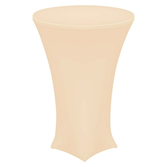 Round Cocktail Tablecloth 32" x 43", Highboy Spandex Stretch Tablecloth Table Cover, (Champagne Gold)