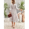 thumbnail image 4 of OUSIMEN CA Robe Décontractée Imprimée à Taille Fermée pour Femmes Printemps et Été 2023, 4 of 5