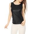 thumbnail image 5 of DARING DIVA Women's Sleeveless U Neck Sparkly Metallic Tank Top XL Black, 5 of 7