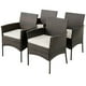 thumbnail image 1 of Costway Juego De 4 Sillas De Patio Al Aire Libre, De Ratán Con Cojines De Asiento Desmontables, Marco De Metal Resistente, Reposabrazos, Silla De Mimbre Libre Para Patio, Porche, Terraza, Marrón, 1 of 5