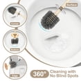 thumbnail image 3 of Uxcell Toilet Brush, Toilet Bowl Brush with Square Holder Cleaning Scrubber Set Long Handle Long-lasting Bristles Toilets Scrubber for Household Bathroom Cleaner Accessories, Silver, 3 of 7