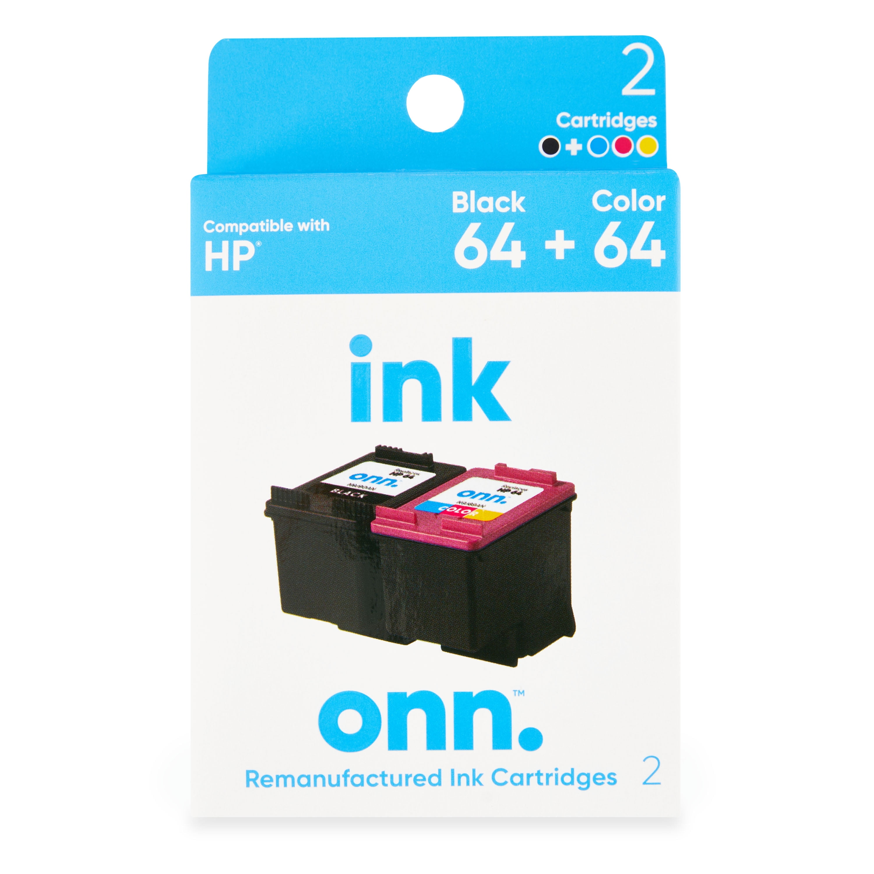 onn. Remanufactured Ink Cartridge, HP 64 64 Tri-Color - Walmart.com
