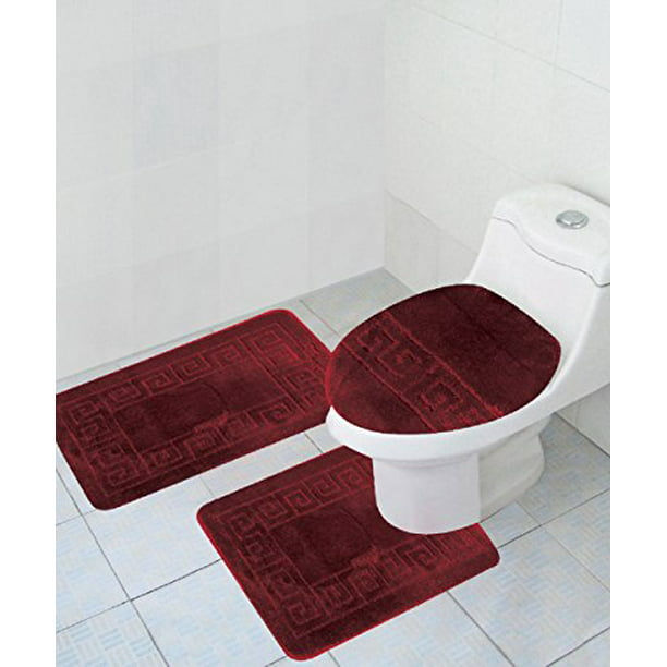 3 Piece Bath Rug Set Pattern Bathroom Rug (20