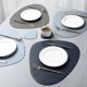 thumbnail image 3 of Placemat Set Recycled Leather Table Mat Kitchen Table Decoration, 3 of 5