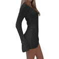 thumbnail image 2 of Robe de Plage Mini au Crochet à Manches Longues pour Femme, Cache-Maillot, Noir, P, 2 of 9