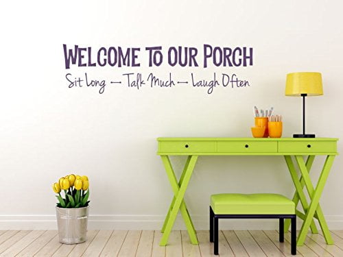 Welcome To Our Porch Vinyl Decals Lettering Quote Wall Décor Sticker 23 X 6 Black Walmart Com Walmart Com