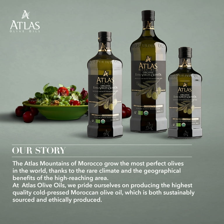 Atlas Organic Extra Virgin Olive Oil, Cold Pressed, Polyphenol