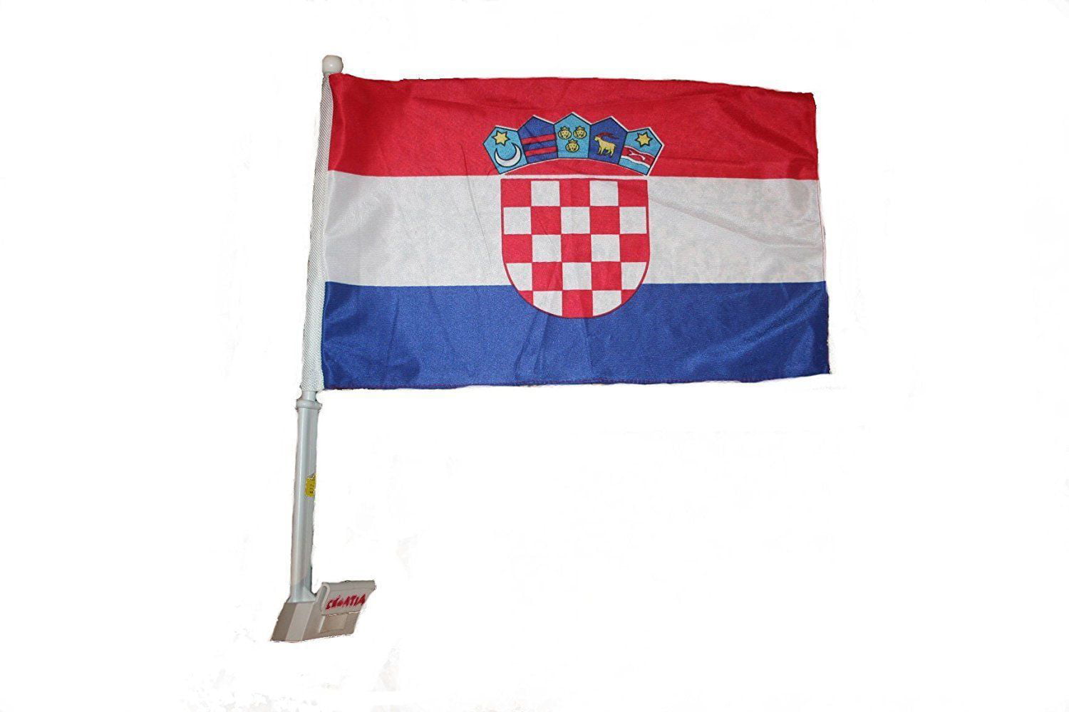 CROATIA CAR FLAG 18'' x 12'' CROATIAN CAR FLAGS 30 x 45cm BANNER 18x12 INCHE 