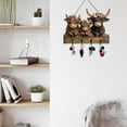 thumbnail image 5 of 2D Highland Cow Key Hooks for Wall - Wooden Key Holder and Organizer with Flat Design for Home, Office, or Garage Decor(2PC), 5 of 7