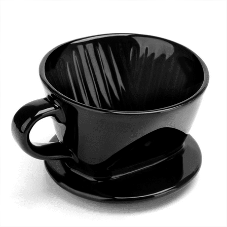 Coffee Filter Cup, Single Cup Black Ceramic Dripper, Reusable Drip Holder S