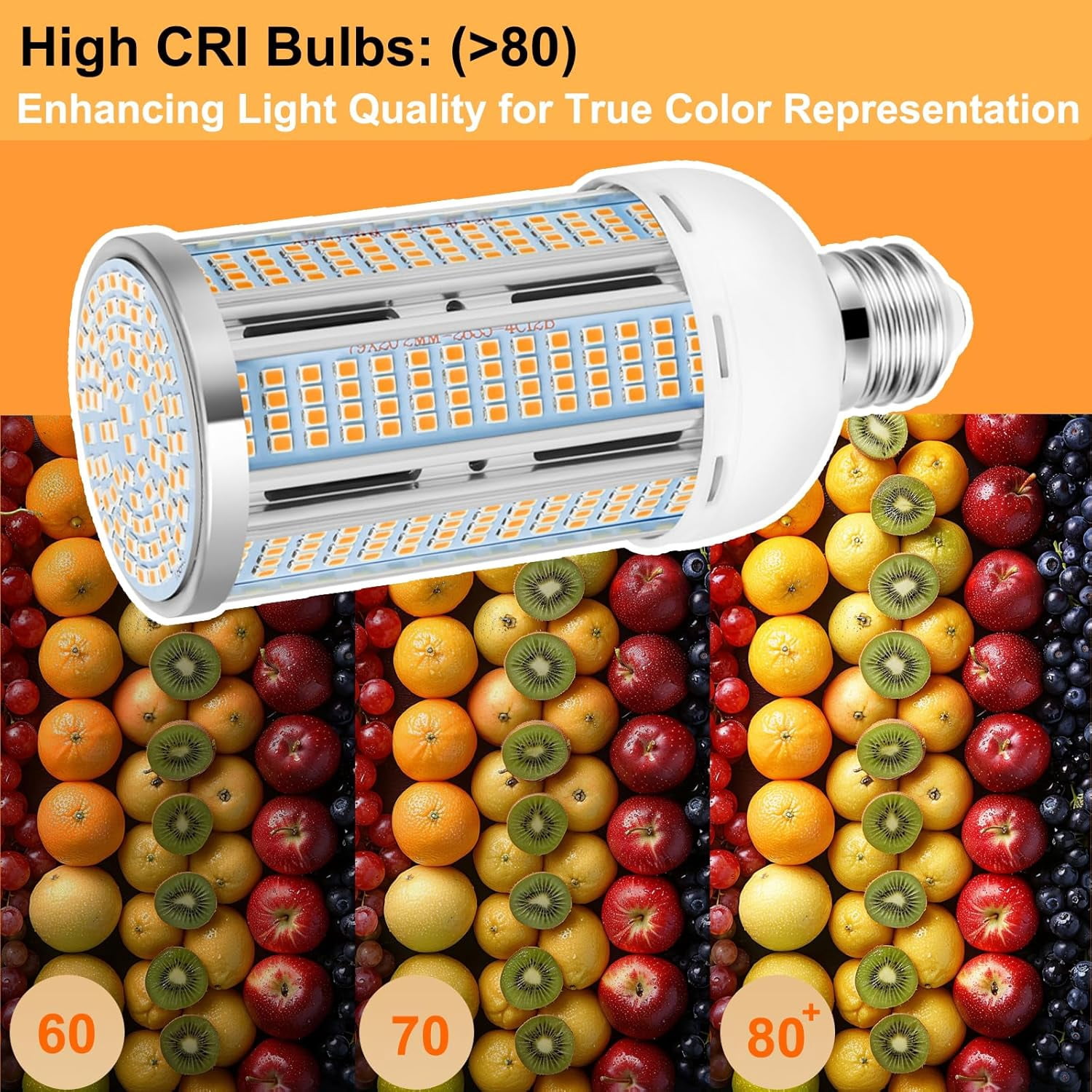 2 Pack 50W LED Corn Light Bulb 6000 Lumen Led Corn Bulb Super Bright 3000K Warm White E26/E27 Base LED Light Bulb for Home Garage Lighting Garage Backyard Office Household