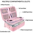 thumbnail image 2 of Fireproof Document Box with Lock, Portable Fireproof Waterproof Document Bag, Fire Proof File Box for Documents, File Organizer Box for Important Paperwork, Pink, 15''x11''x4'', 2 of 5