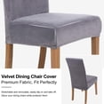 thumbnail image 4 of Smiry Velvet Stretch Dining Room Chair Covers Soft Removable Dining Chair Slipcovers Set of 2, Silver Grey, 4 of 7