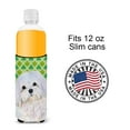 thumbnail image 4 of Caroline's Treasures SS4413MUK Maltese   Shamrock Portrait Hugger for Slim Cans, 4 of 6