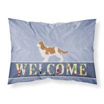 Carolines Treasures BB5553PILLOWCASE Cavalier King Charles Spaniel Welcome Fabric Standard Pillowcase Standard