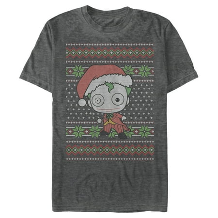 Batman Joker Christmas Batman Men's Chibi Joker Ugly Christmas Sweater Vintage Wash T Shirt ()