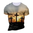 thumbnail image 4 of European And American Cross Print Short Sleeve Round Neck T-shirt Top 5XL, 4 of 5