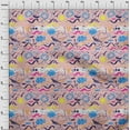 thumbnail image 4 of oneOone Rayon Light Pink Fabric Ocean Life Craft Projects Decor Fabric Printed By The Yard 56 Inch Wide, 4 of 5