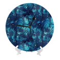 thumbnail image 5 of Wall Clock, shiny star navyblue wave Wall Clocks Battery Operated Silent Kitchen Office Wall Clock Decorative, Wall Clock for School Classroom Living Room Bedroom Home Decor, 5 of 7