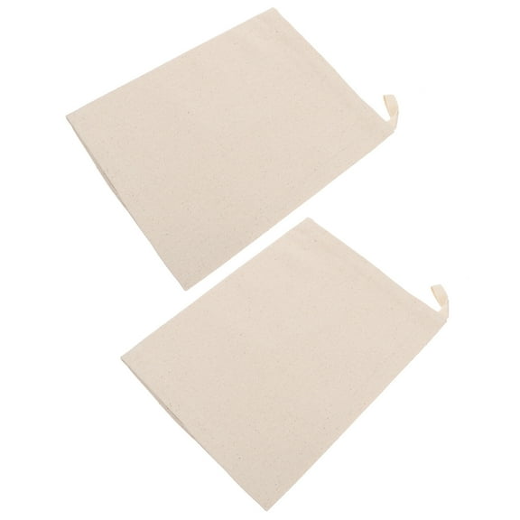 2Pcs Premium Ice Bags Thick Canvas Bags for Crushed Ice and Bar (White)