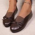 thumbnail image 4 of SuTry Women's Work Flats Round Toe Slip On Comfortable PU Leather Bow Detail Office School Daily Casual Walking Shoes(43), 4 of 6