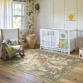 thumbnail image 6 of Botanical Birds 5x7 Washable Living Room Rug Green Vintage Indoor Floor Carpet for Bedroom Dining Room Office Entryway, 6 of 6