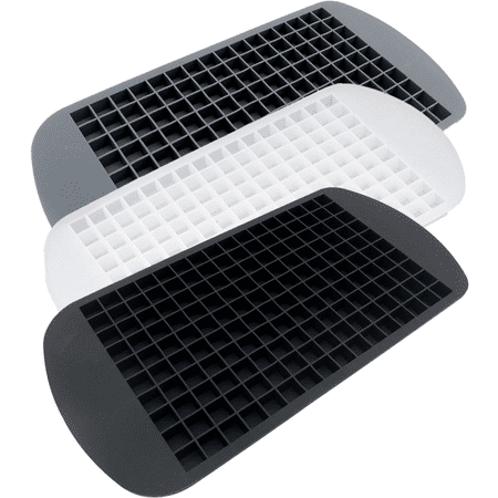 

Silicone Mini Ice Cube Trays 3 Pack 160 Crushed Ice Cube Molds Easy Release Small Ice Cube for Chilling Whiskey Cocktail Grey+White+Black