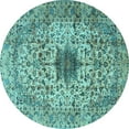 thumbnail image 1 of Ahgly Company Indoor Round Persian Light Blue Traditional Area Rugs, 6' Round, 1 of 4