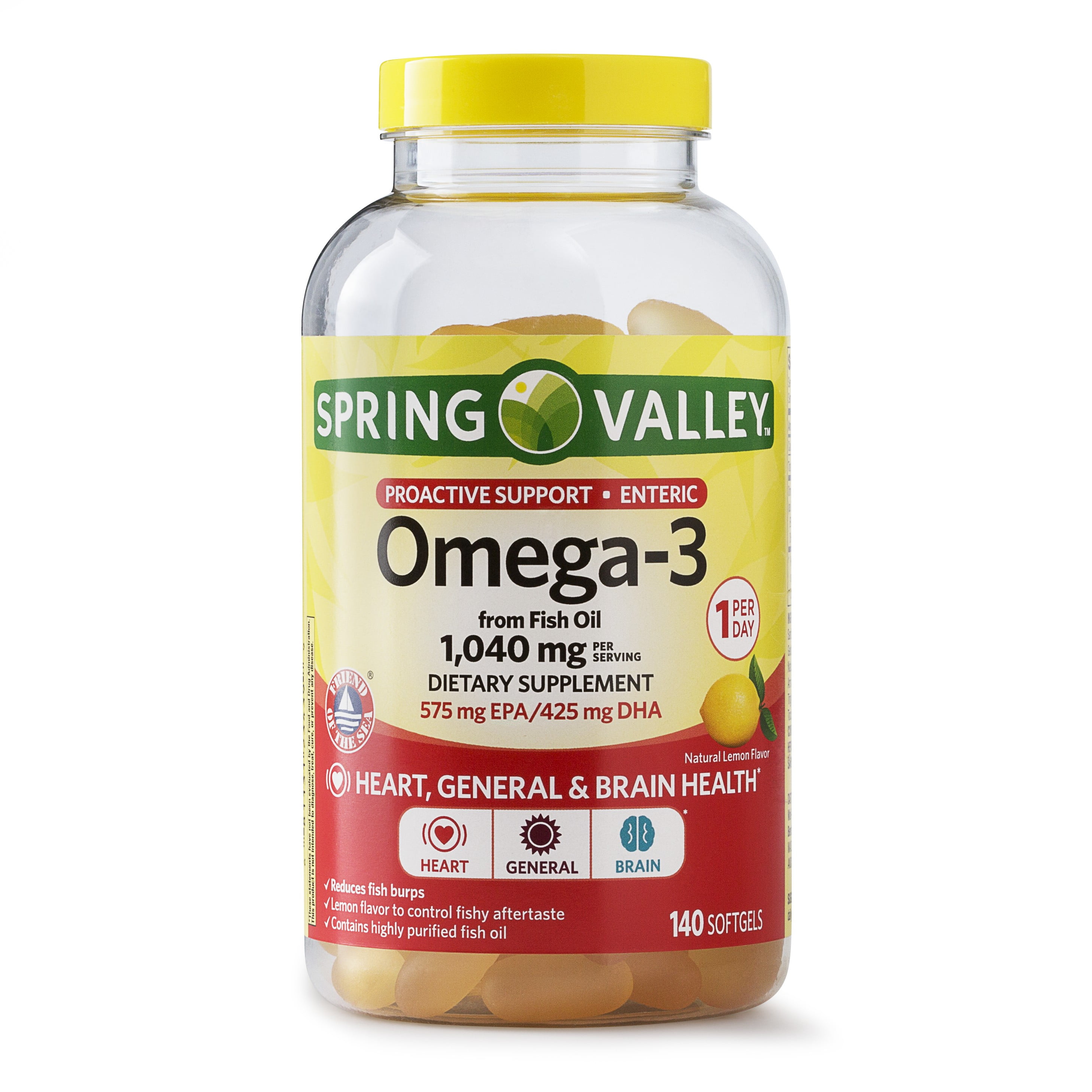 Spring Valley 1040 Mg 140 Ct Omega 3 Fish Oil Softgels Proactive Health Walmartcom
