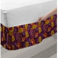 thumbnail image 2 of Vintage Bed Skirt, Traditional Paisley Motifs Pattern Oriental Design Flower Ornaments Curvy Antique, Elastic Bedskirt Dust Ruffle Wrap Around for Bedding Decor, 4 Sizes, Multicolor, by Ambesonne, 2 of 2