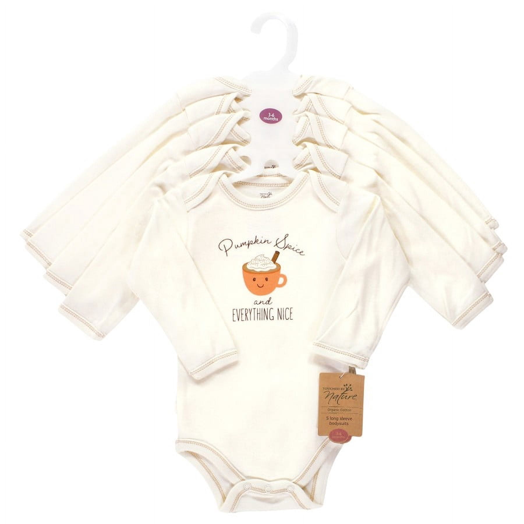Touched by Nature Organic Cotton Long-Sleeve Bodysuits, Fall Food, 6-9 Months