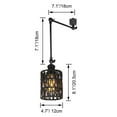 thumbnail image 3 of FSLiving Gimbaled LED Track Light,Adjustable Light Poles Halo Track Lighting Pendants H-Type Track Pendant Light Twine Natural Rattan Shade E26 Smart LED Edison Bulbs Black for Kitchen Island, 3 of 9