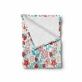 thumbnail image 2 of Floral Soft Flannel Fleece Throw Blanket, Flowers Ladybugs Butterflies Strawberries Kids Nursery Playroom Pattern, Cozy Plush for Indoor and Outdoor Use, 50" x 60", Dark Coral Aqua, by Ambesonne, 2 of 6