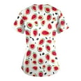 thumbnail image 4 of HAVUITYY Cartoon Scrubs for Women, Cute Animal Printed Loose Short Sleeve V-Neck Working Uniform, Plus Sized Nurse Scrub Tops with Pockets, 4 of 5