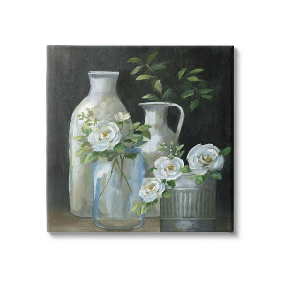 Blooming Florals Botanical Jugs Botanical & Floral Graphic Art Gallery Wrapped Canvas Print Wall Art