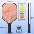 thumbnail image 4 of Pickleball Paddles Set Of 2, Fiberglass Surface, Liquid & Marble Print, 4 Balls & Bag, 4 of 5