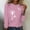 Pink, variant on Blczomt Long Sleeve Shirts for Women 2025 Green Graphic Loose Fit Tees Fall Crew Neck Pullover Peasant Blouses for Women
