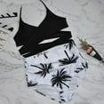 thumbnail image 3 of Women Halter Bikini High Waisted Swimsuits Cross Wrap Two Piece Strappy Bathing Suits, 3 of 3