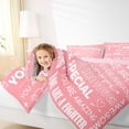 thumbnail image 6 of Manfei Pink Romantic Cartoon Bedding Comforter Set, Inspirational Words Twin Comforter Sets, Teens Kids Girls Female Reversible Bedding Set, Luxury Bedroom Decor, 2pcs, 6 of 9