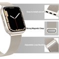 thumbnail image 4 of CIRUTVAL Compatible with Apple Watch Band 42mm 44mm 45mm 49mm 38mm 40mm 41mm,Stainless Steel Mesh Loop Magnetic Clasp for iWatch Ultra Series 9 8 SE 7 6 5 4 3 2 Women Men, 4 of 9