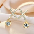 thumbnail image 2 of Xihbxyly Pendientes Elegantes, Impresionante Diseño de Letra X, Deslumbrante Brillo de Circonitas Cúbicas, Regalo de Graduación Perfecto, Ideal para Usar a Diario En Bodas, Banquetes, Accesorio de Mo, 2 of 4