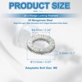 thumbnail image 2 of Uxcell Rondelles Verrouillables en Coin Acier au Manganèse Résistant aux Vibrations Rondelles de Sécurité pour Boulons Vis 20 8 mm, 2 of 7